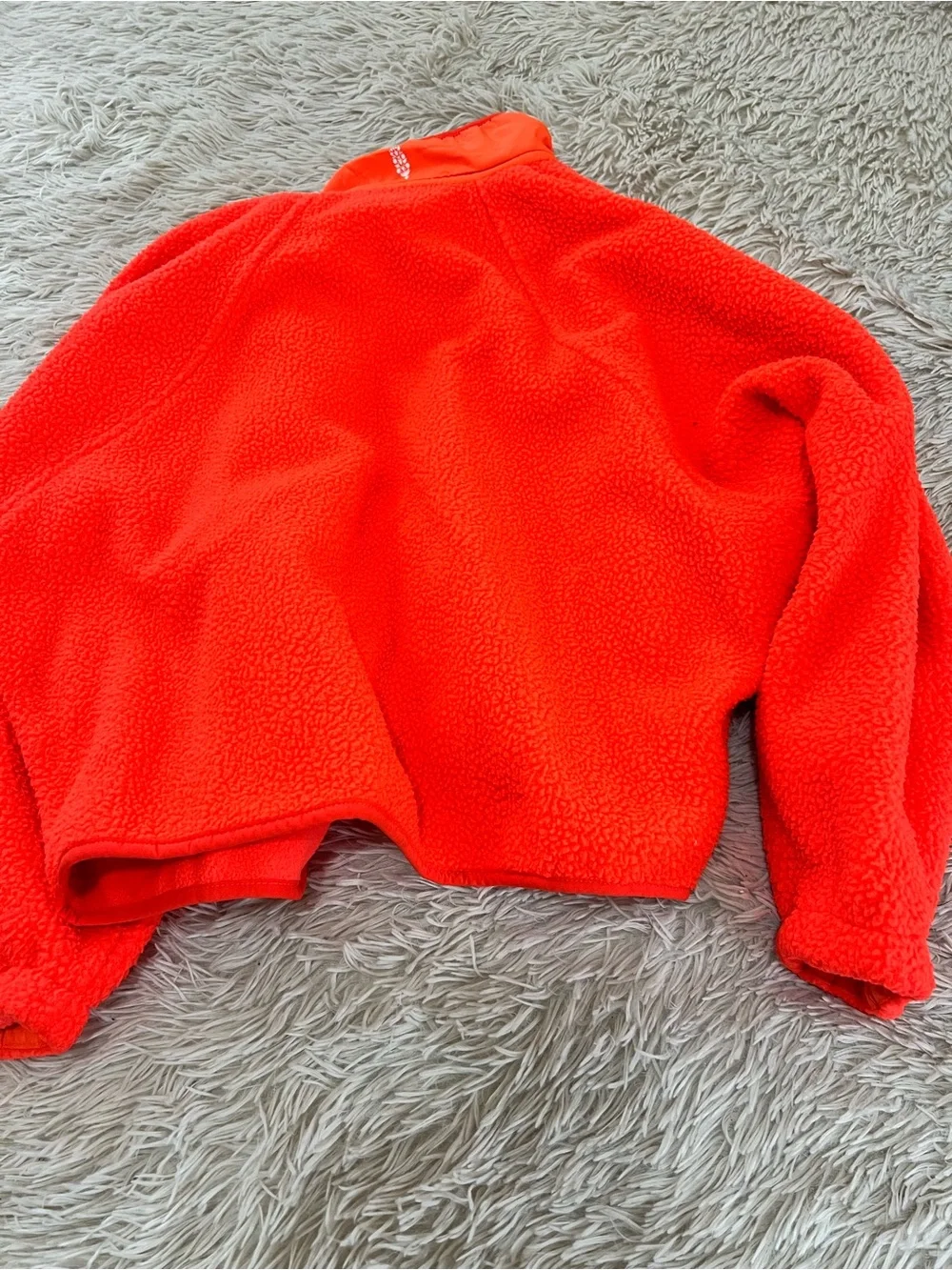 Free People Vibrant Orange Sherpa Puffer Jacket